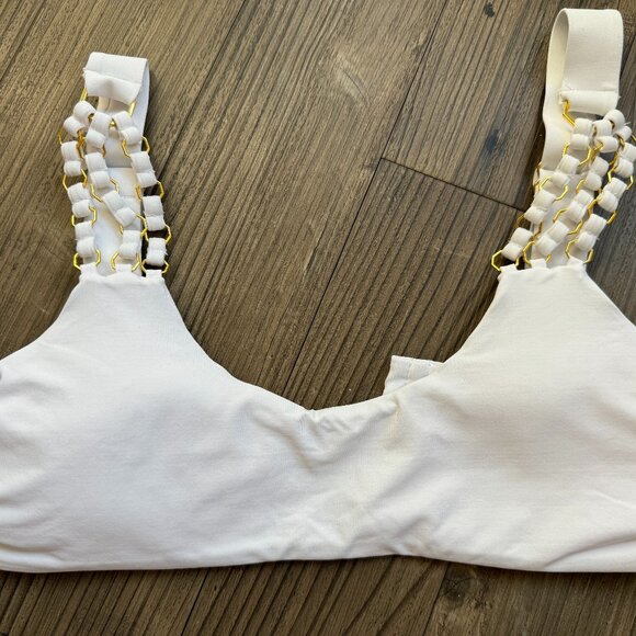 BAHIMI WHITE GOLD CHAIN LINK POOL PARTY TOP - MEDIUM - Picture 2 of 4